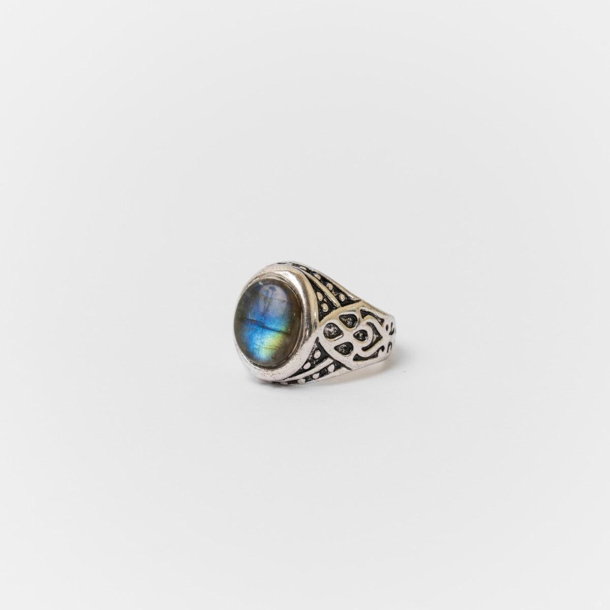 Bague de style antique en Labradorite (taille ajustable)