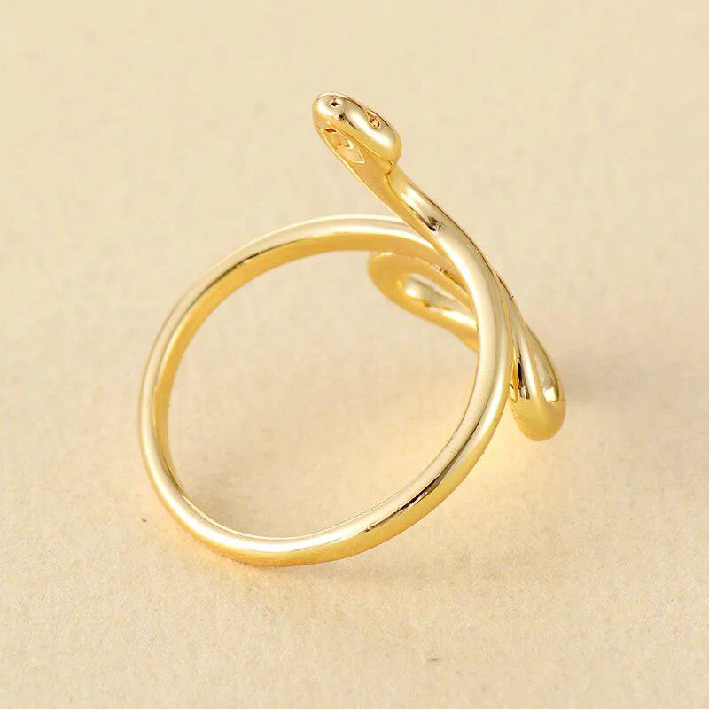 Bague en forme de serpent en plaqué or