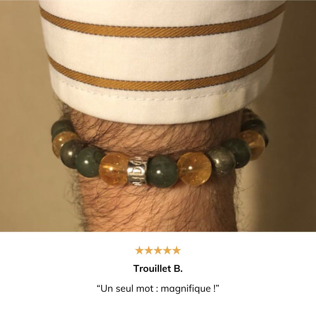 Bracelet « Abondance & Prospérité » en Citrine, Pyrite et Jade