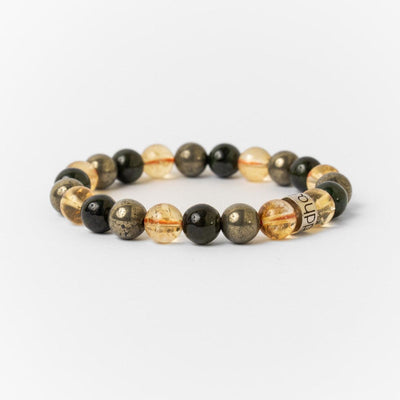 Bracelet « Abondance & Prospérité »  en Citrine, Pyrite et Jade