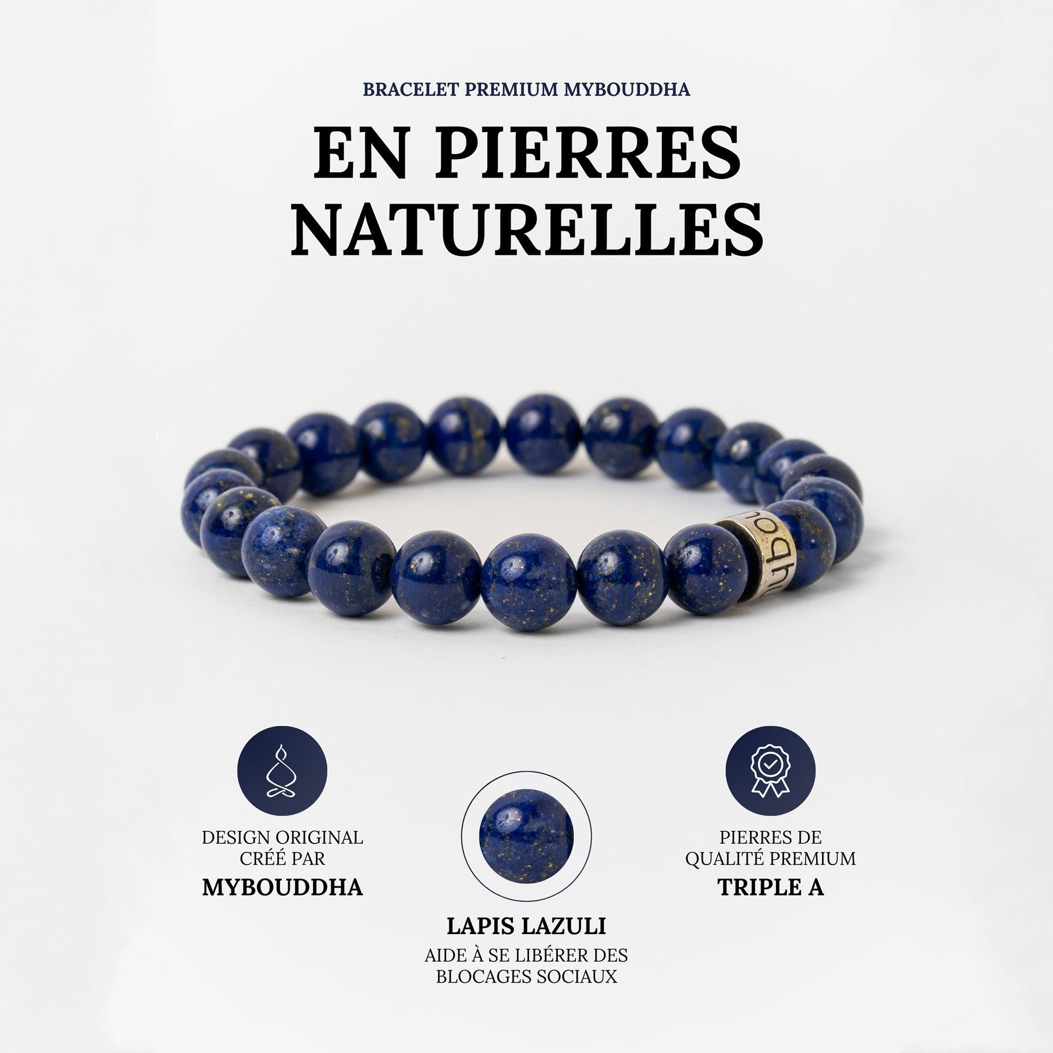Bracelet « Amélioration de l’expression » en Lapis Lazuli