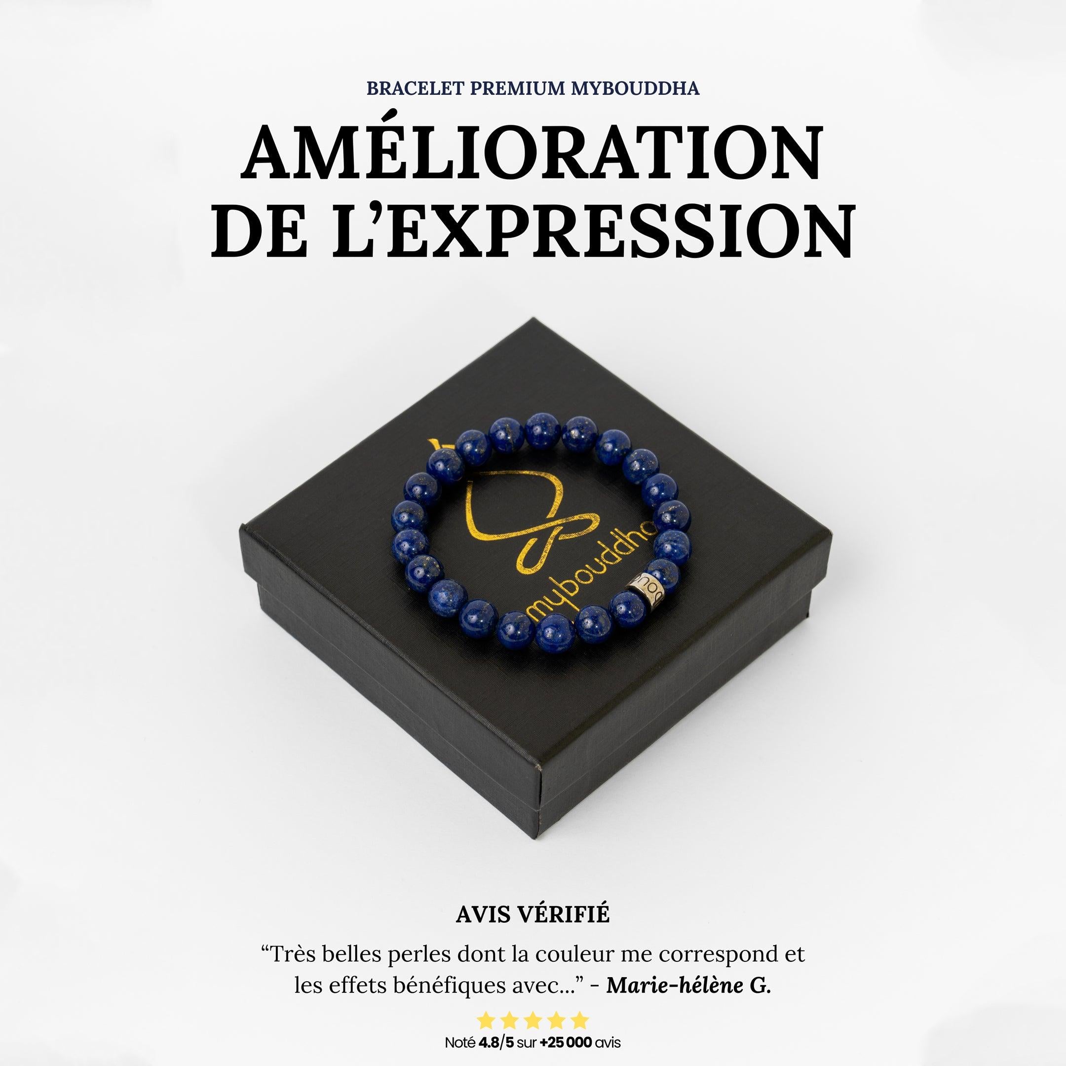 Bracelet « Amélioration de l’expression » en Lapis Lazuli