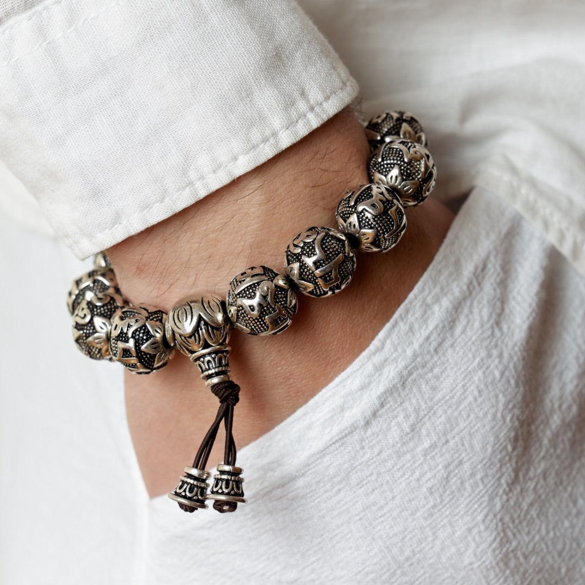 Bracelet Antique Tibétain en Argent Tibétain