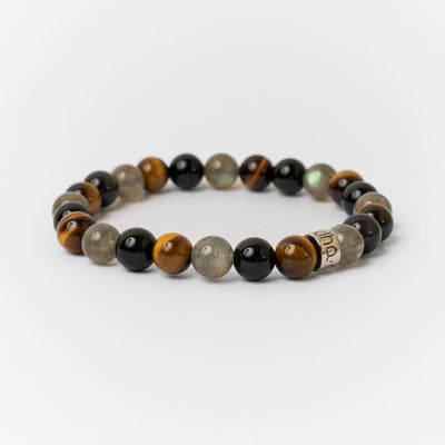 Bracelet de « Protection extrême » en Labradorite, Obsidienne Noire et Oeil de Tigre
