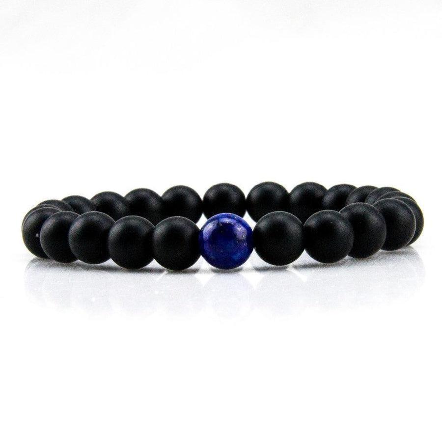 Bracelet en Onyx noir et Lapis Lazuli