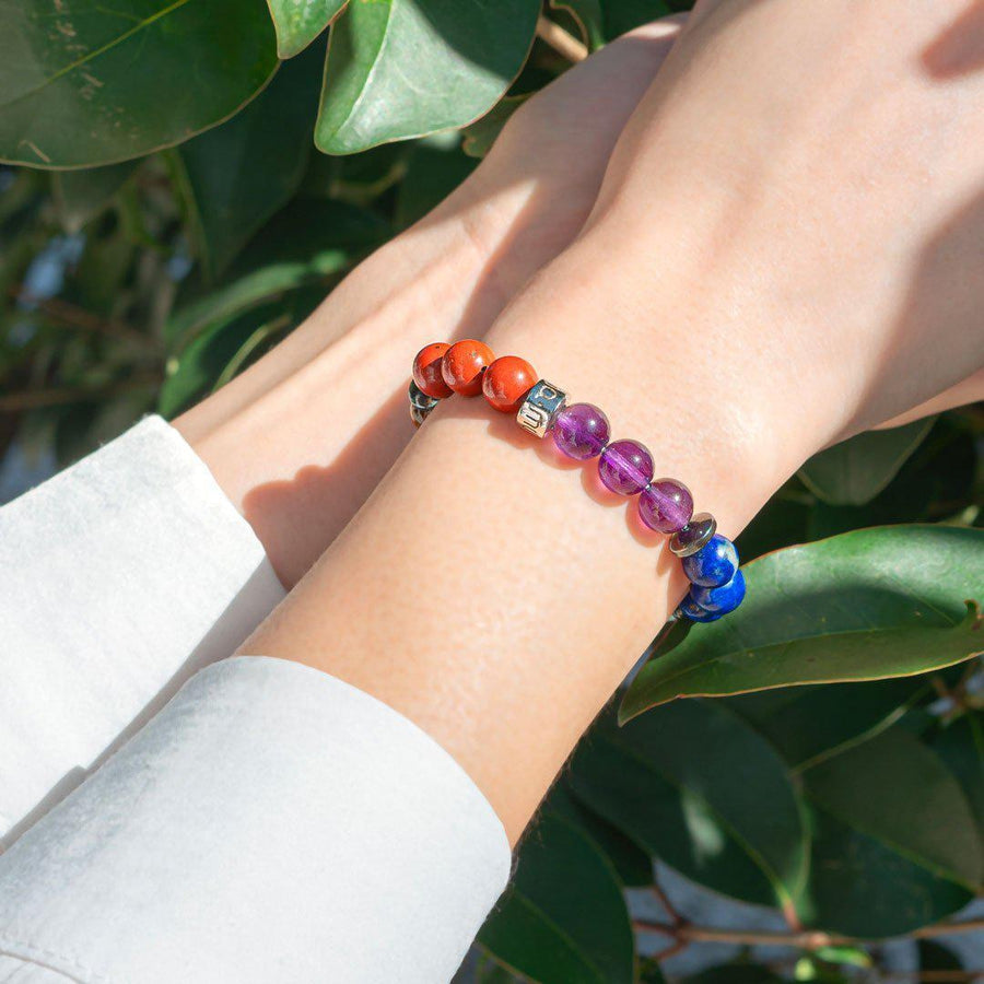 Bracelet «Harmonisation des 7 Chakras » version premium 4.0 en pierres de qualités premium