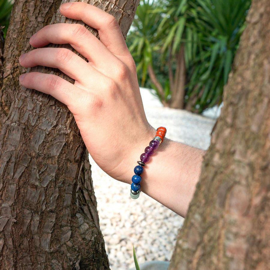 Bracelet «Harmonisation des 7 Chakras » version premium 4.0 en pierres de qualités premium