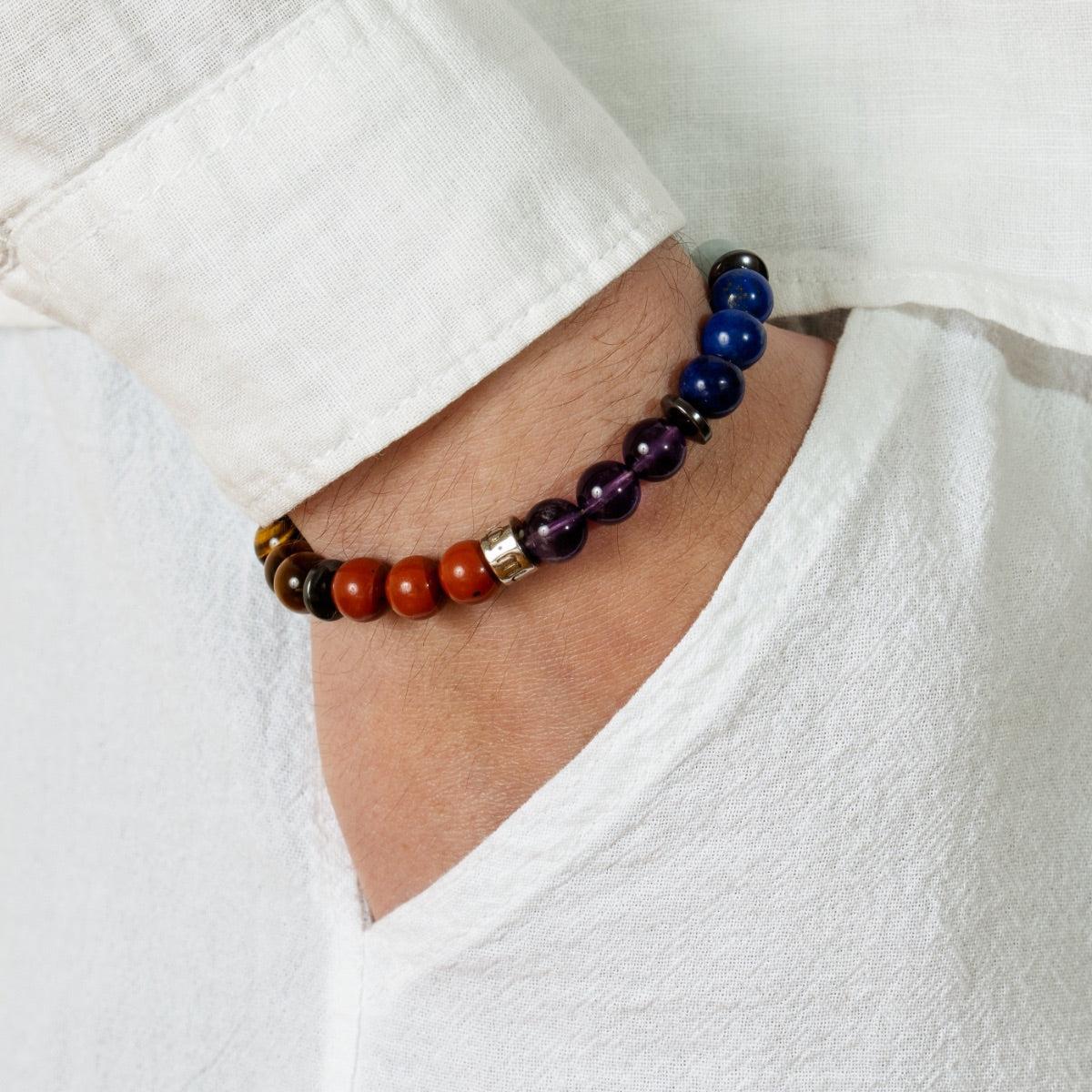 Bracelet «Harmonisation des 7 Chakras » version premium 4.0 en pierres de qualités premium
