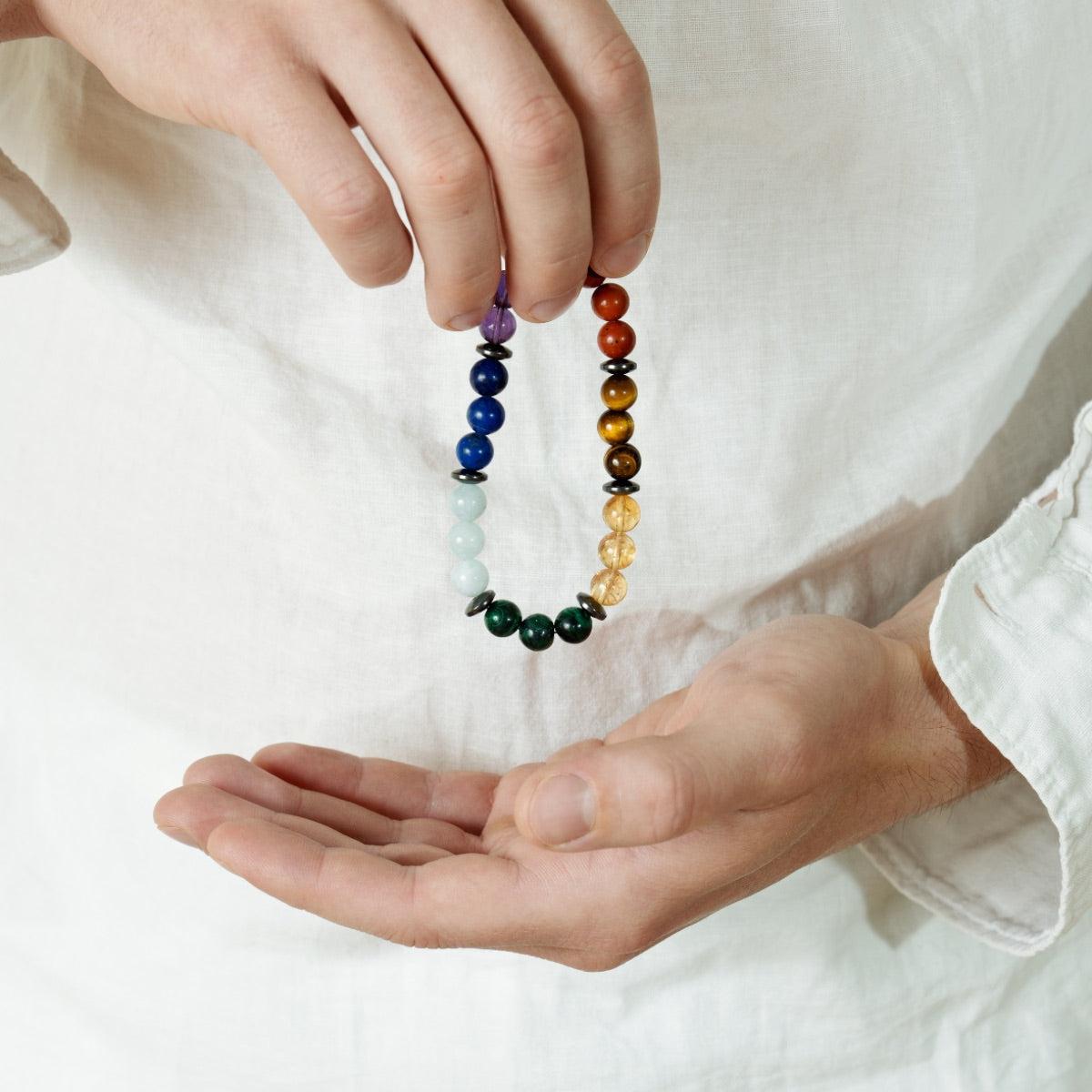 Bracelet «Harmonisation des 7 Chakras » version premium 4.0 en pierres de qualités premium