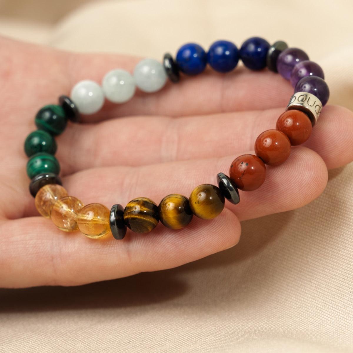 Bracelet «Harmonisation des 7 Chakras » version premium 4.0 en pierres de qualités premium