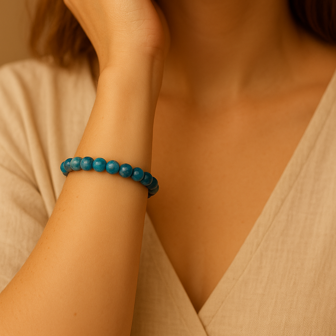 Bracelet «Minceur» en Apatite pour la perte de poids - Perles 8 mm