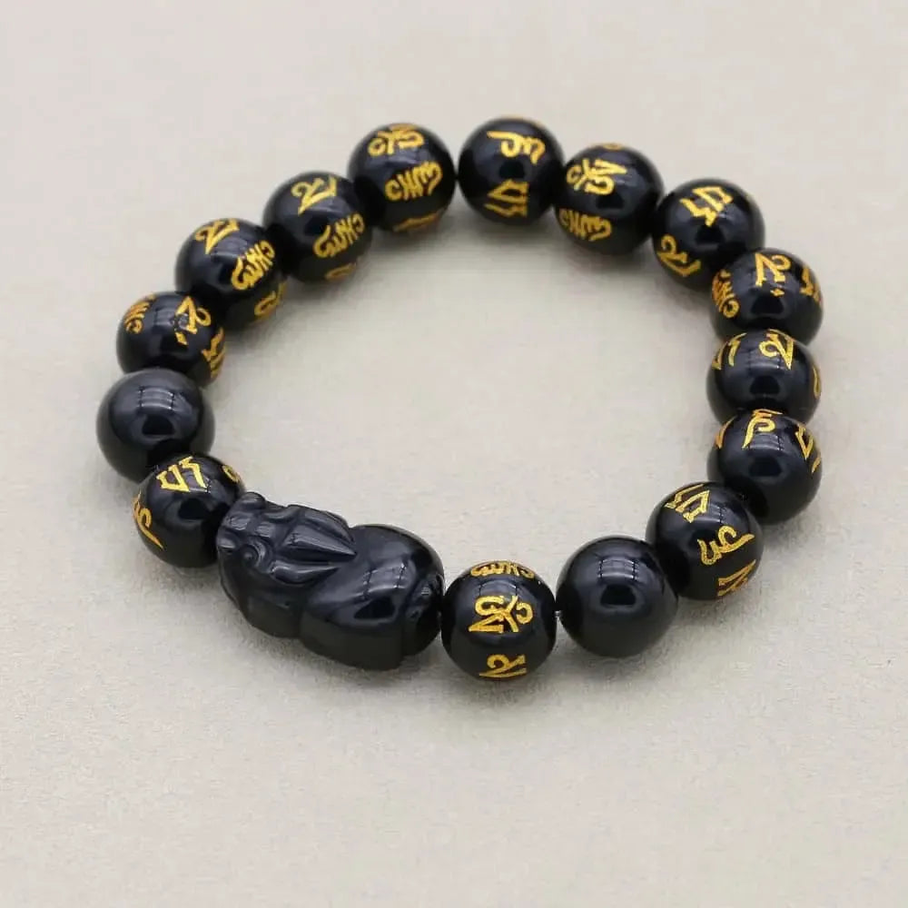 Bracelet Pixiu en Obsidienne noire
