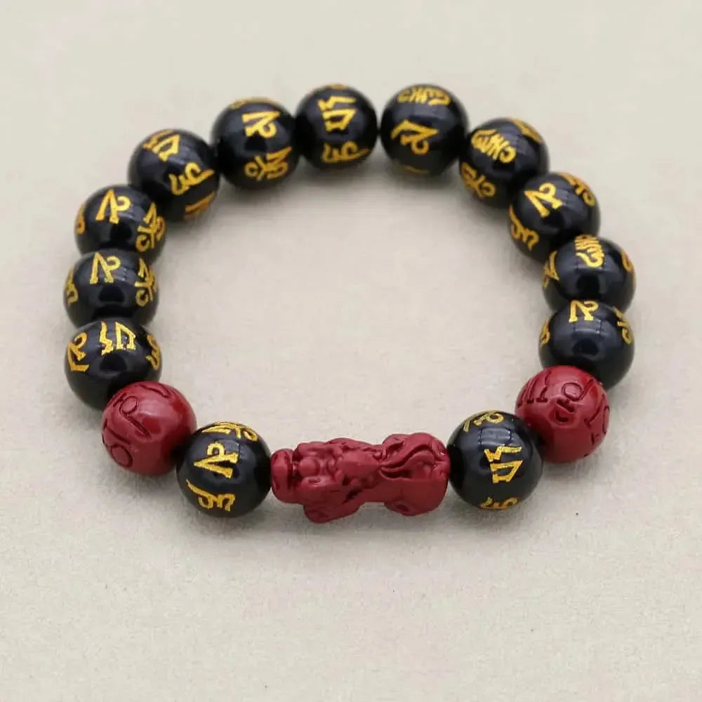 Bracelet Pixiu Rouge en Obsidienne