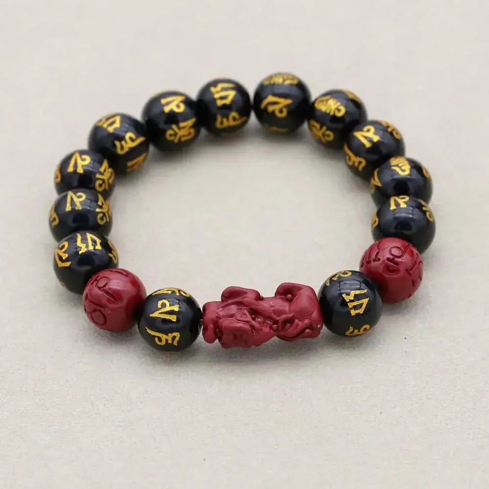Bracelet Pixiu Rouge en Obsidienne