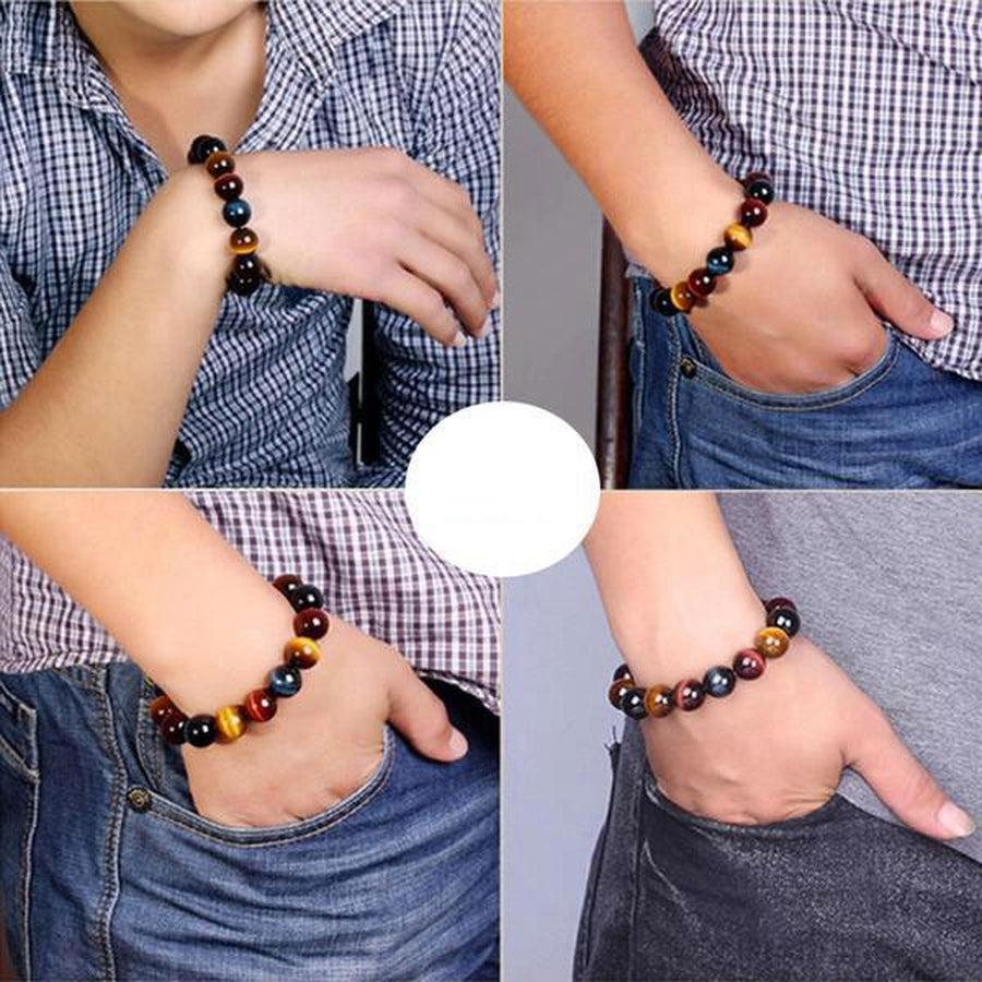 Bracelet «Protection triple» en perles d’Œil de tigre