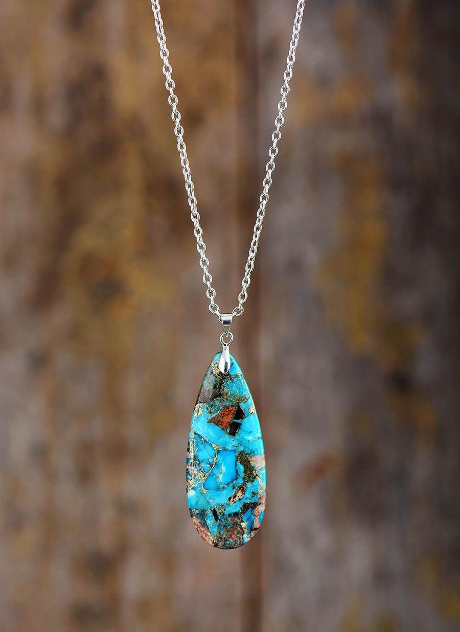 Collier et pendentif en Turquoise synthetique