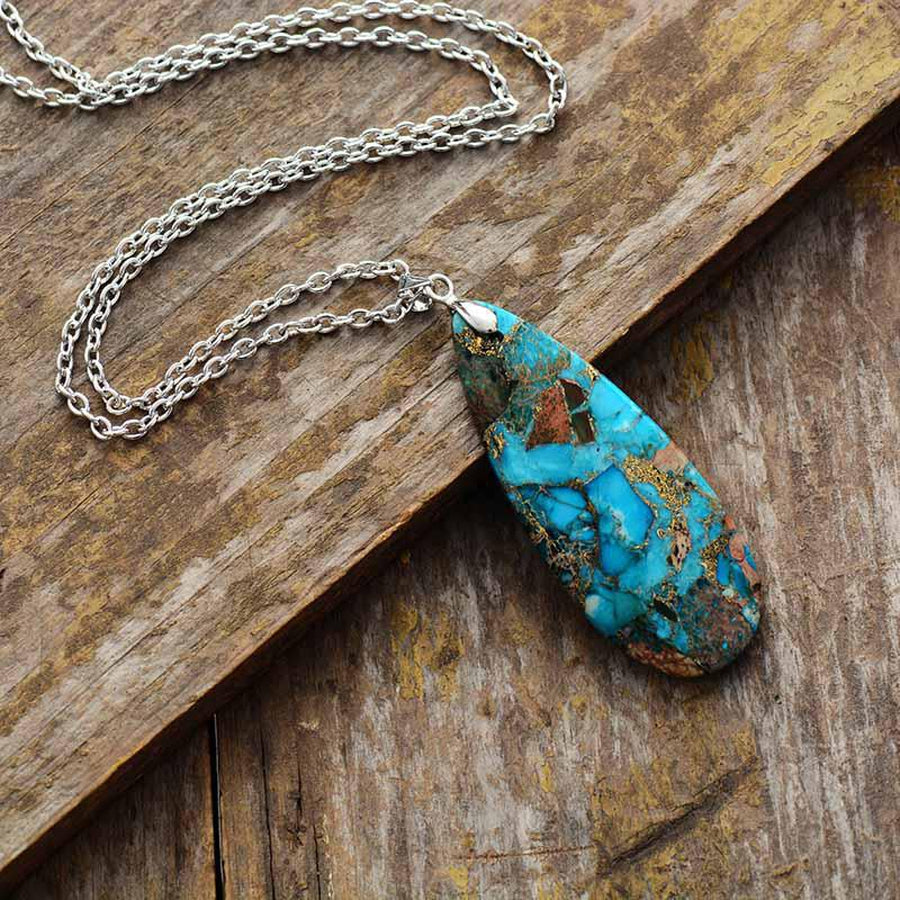 Collier et pendentif en Turquoise synthetique