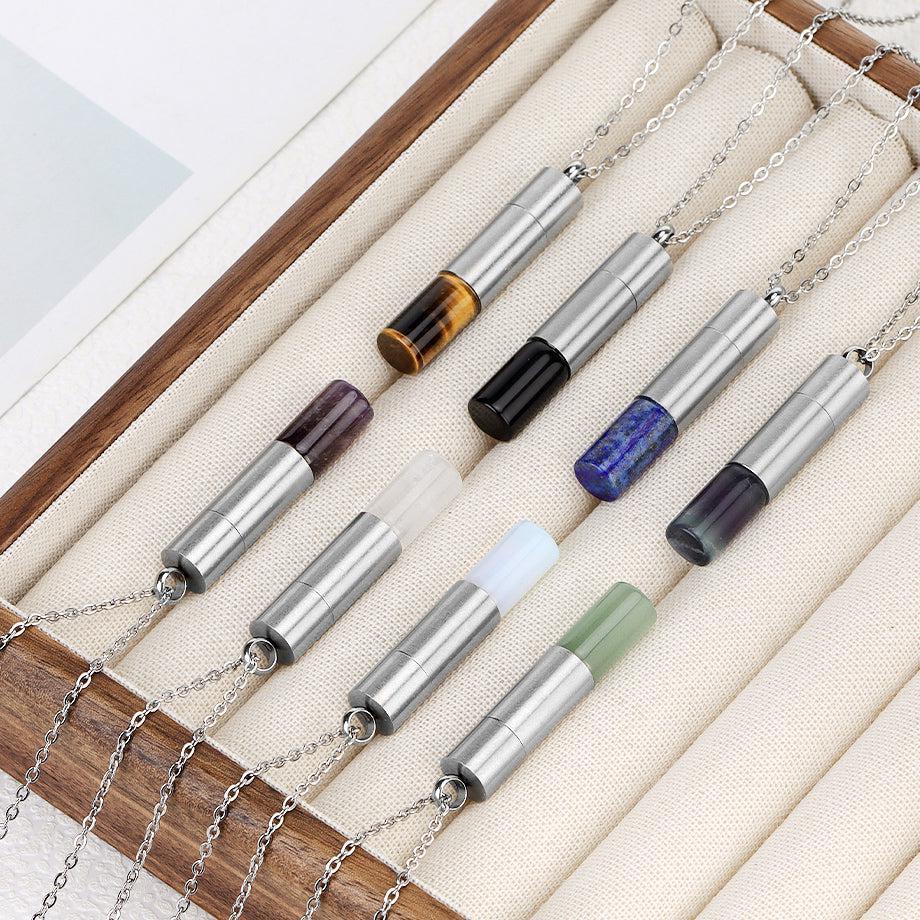 Collier Flacon Énergie en Pierres Naturelles