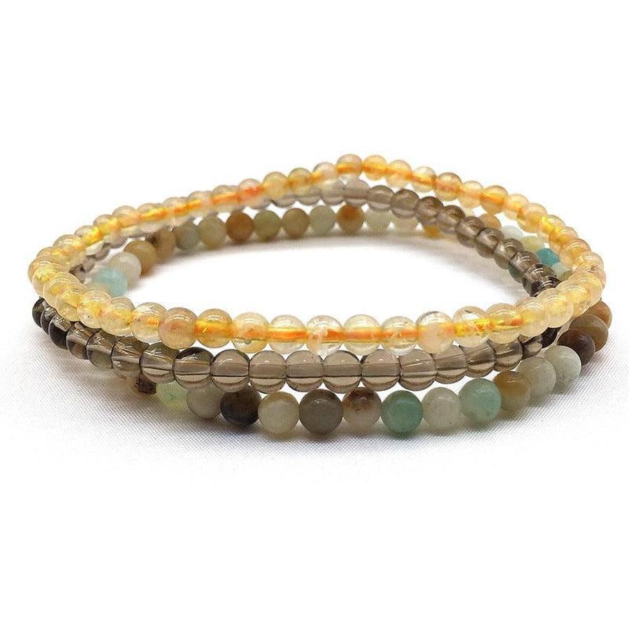 Ensembles de 3 bracelets 4mm en pierres