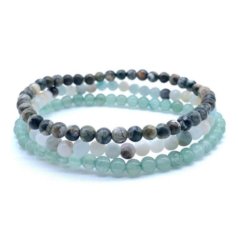 Ensembles de 3 bracelets 4mm en pierres