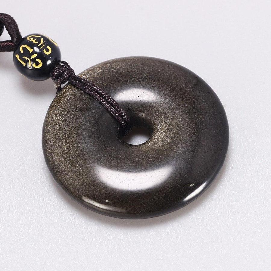 Pendentif « donut » en Obsidienne