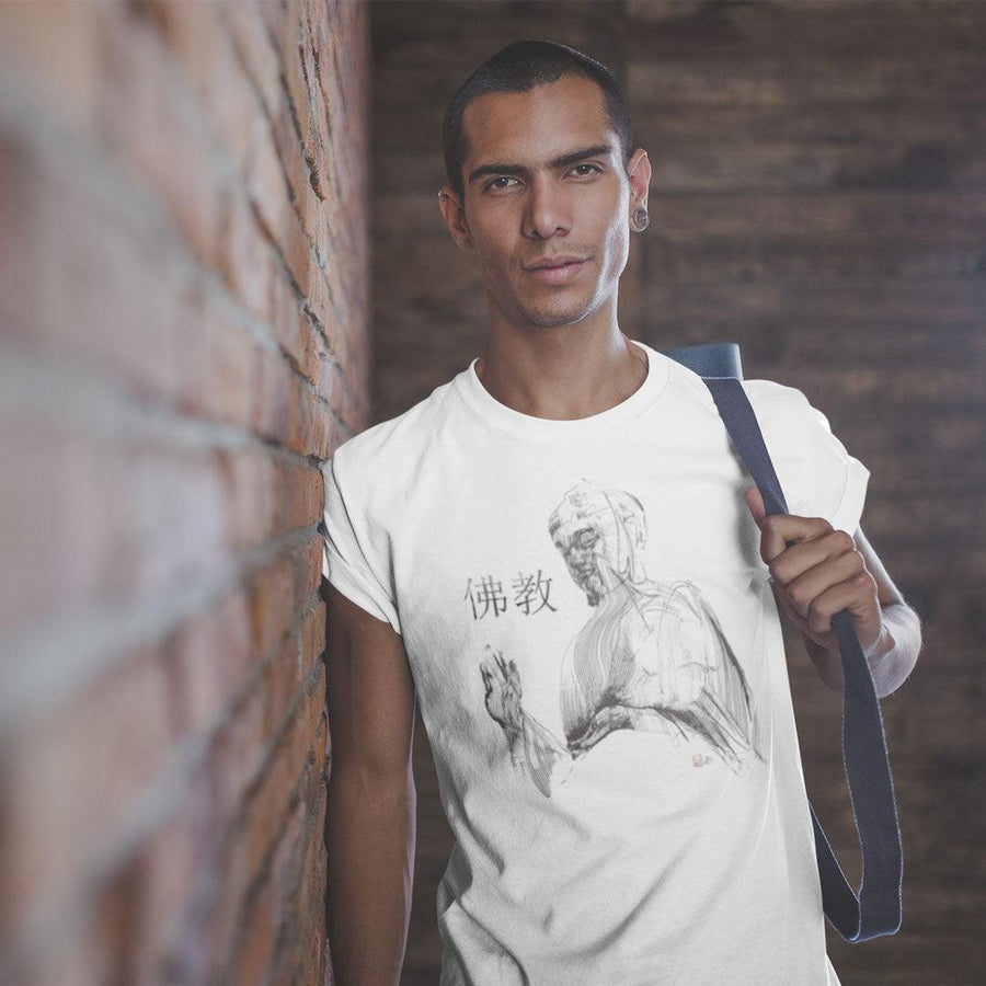 T-shirt en coton bio «Bouddha Kanji» pour homme - Collection Daography