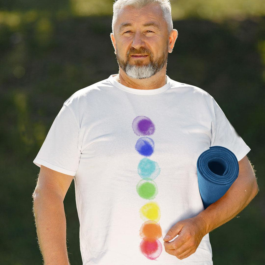 T-shirt en coton bio «Chakras 2» pour homme, à col rond