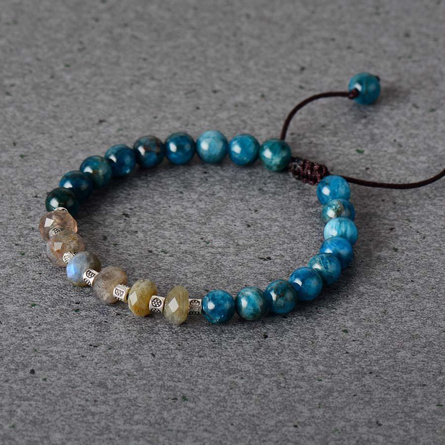 Bracelet en pierres de Labradorite et Apatite – Mybouddha