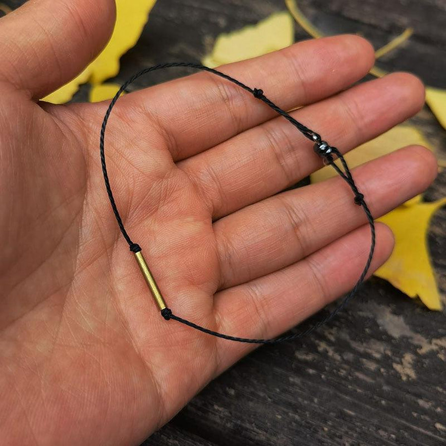 Bracelet homme avec cylindre en bronze
