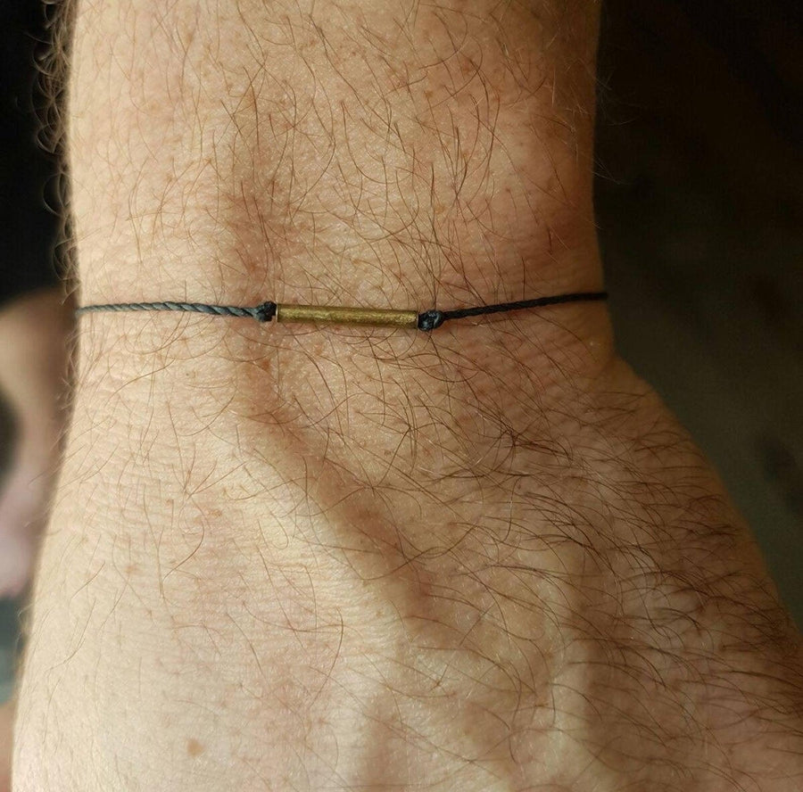 Bracelet homme avec cylindre en bronze