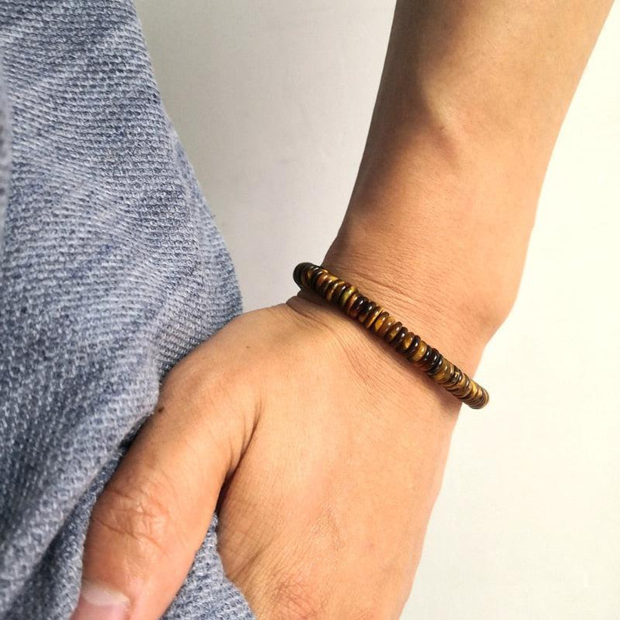 Bracelets bouddhiste en pierres d’Œil de tigre naturel