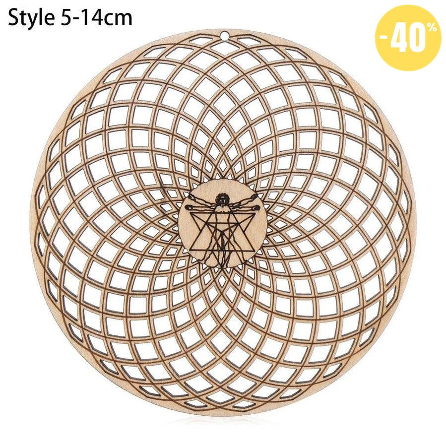 Fleur de vie en bois - différents modèles diamètre 14cm