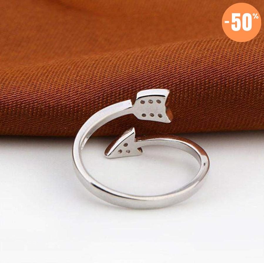 Bague «flèche de la sérénité» en argent plaqué