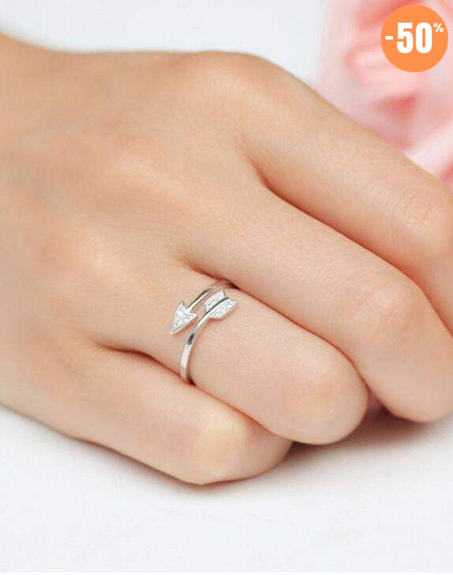 Bague «flèche de la sérénité» en argent plaqué