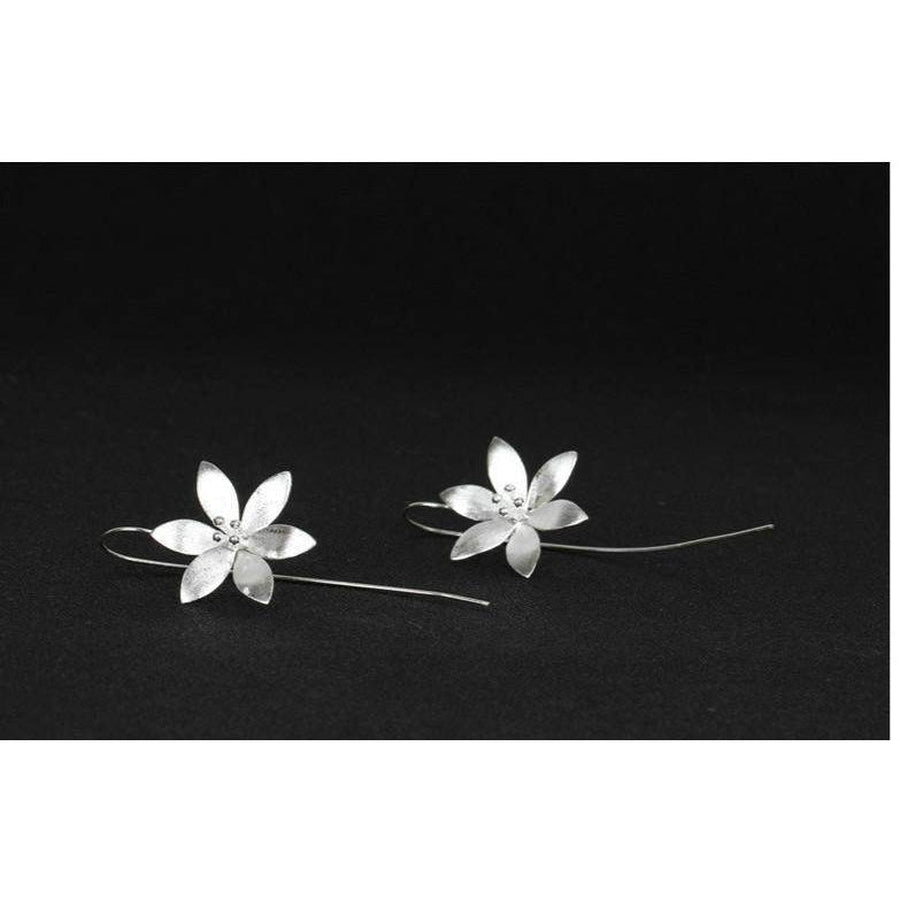 Boucles d'oreilles «fleur de lotus» en argent 925
