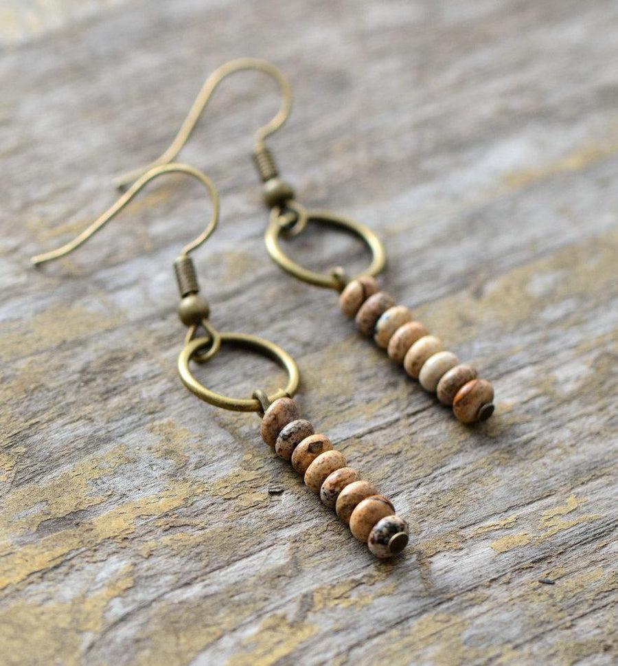 Boucles d'oreilles «renaissance» en Jaspe
