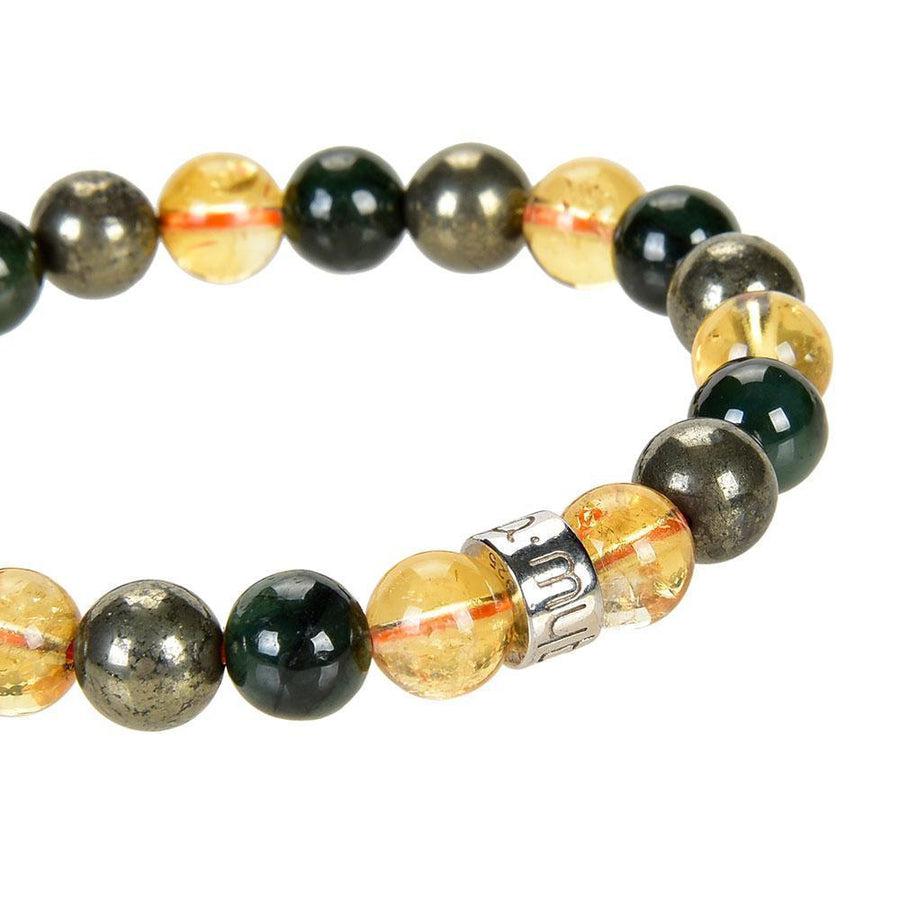 Bracelet « Abondance & Prospérité » en Citrine, Pyrite et Jade