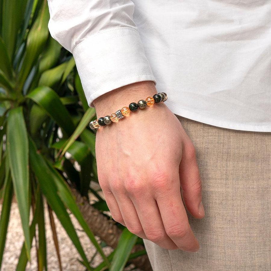 Bracelet « Abondance & Prospérité » en Citrine, Pyrite et Jade