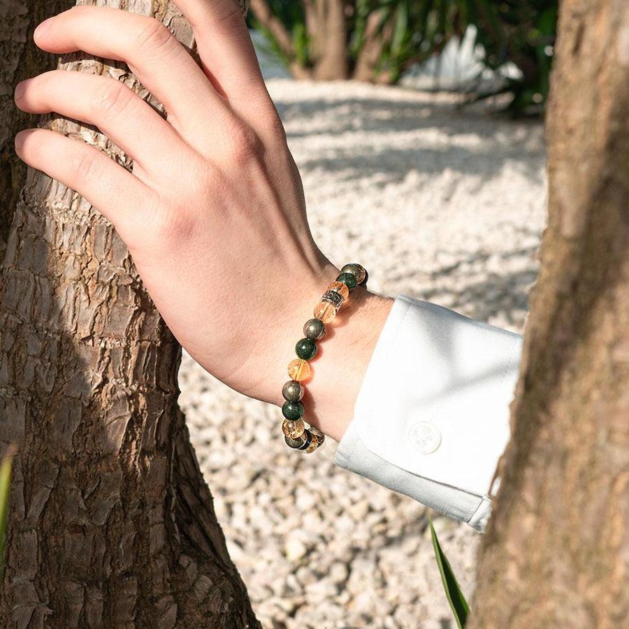 Bracelet « Abondance & Prospérité » en Citrine, Pyrite et Jade