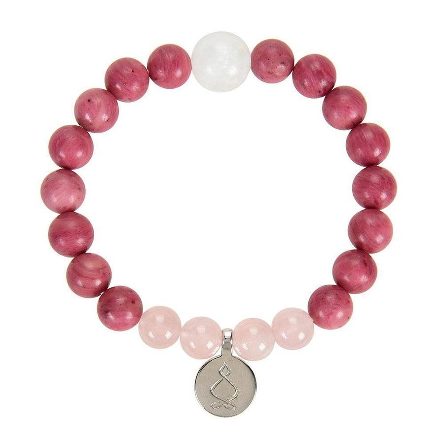 Bracelet « Amour & Relations » en Quartz Rose, Rhodochrosite et Pierre de Lune