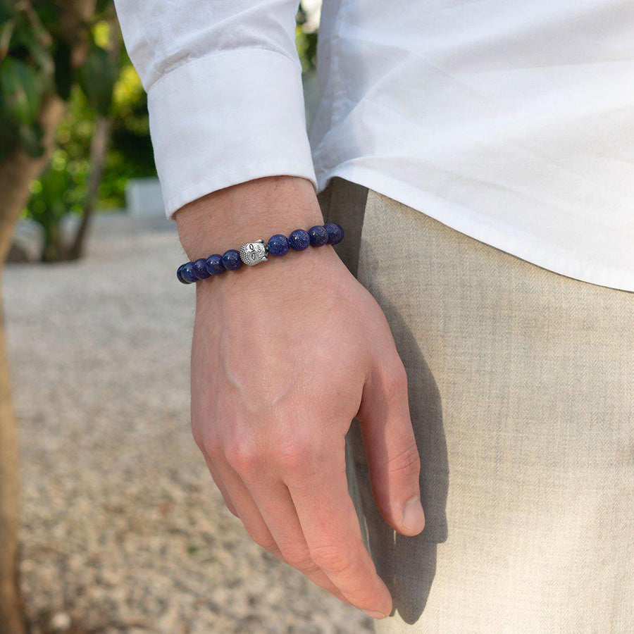 Bracelet « anti-stress » en Lapis Lazuli et tête de Bouddha