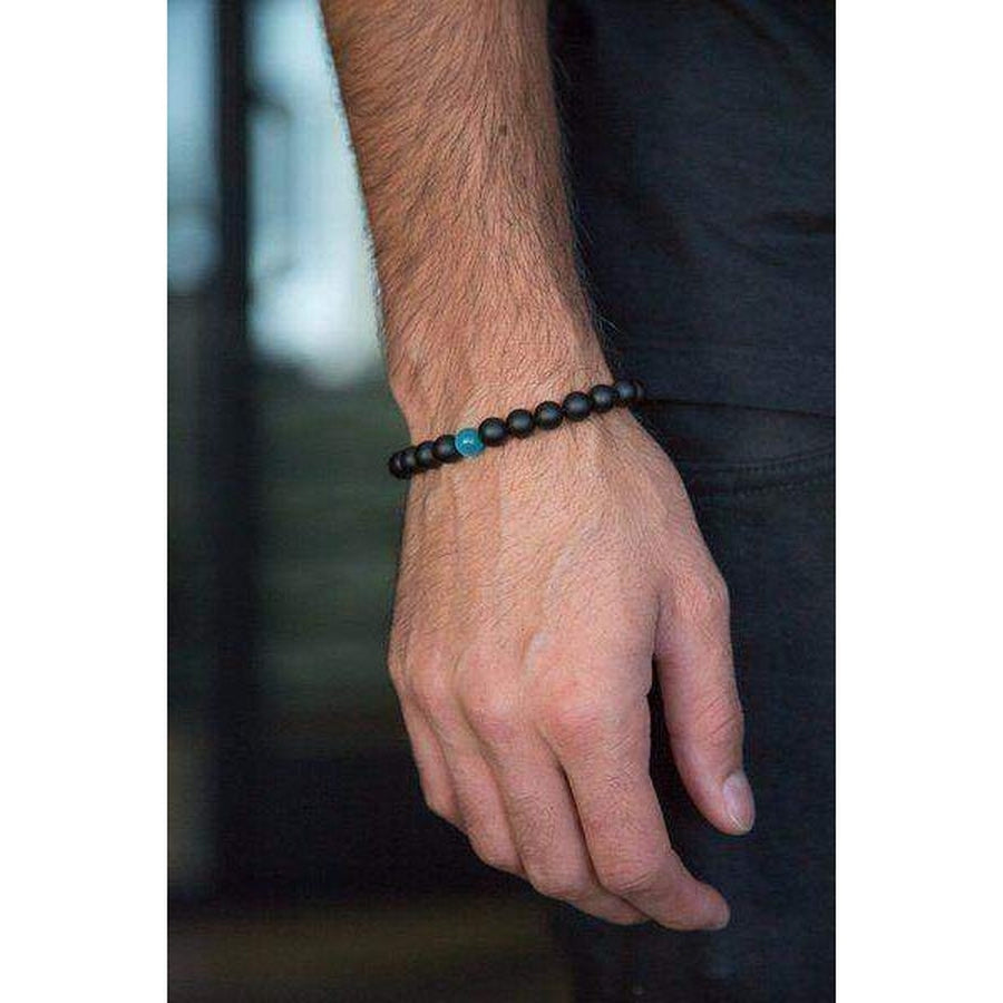 Bracelet anti-stress en Onyx et Oeil de chat