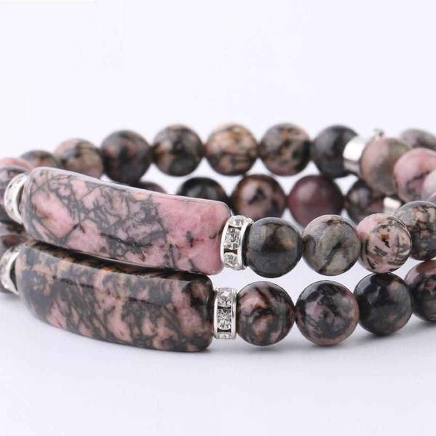 Bracelet «anti-stress et confiance » en Rhodonite