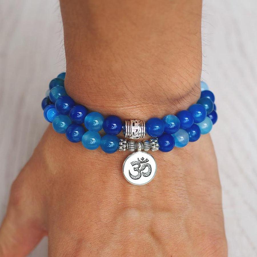 Bracelet avec charme en Onyx bleu