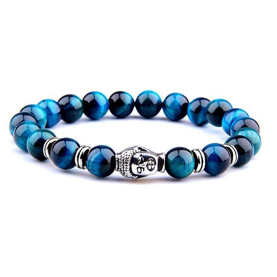 Bracelet Bouddha et Œil de tigre bleu