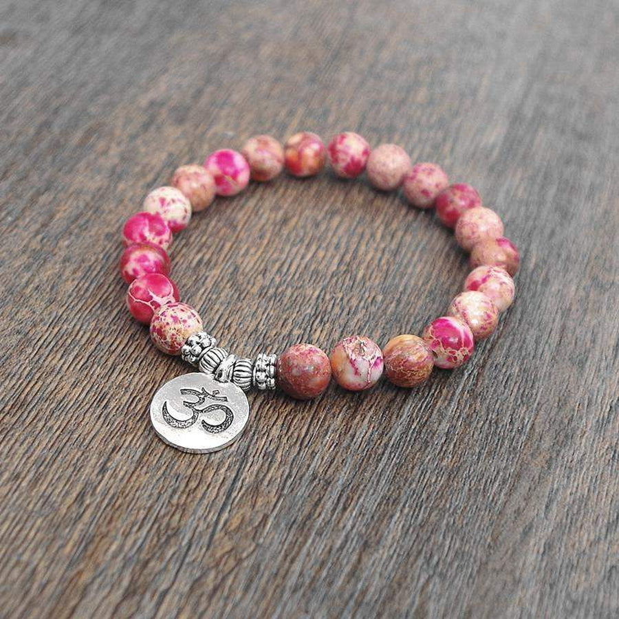 Bracelet «Charm» en agate rose