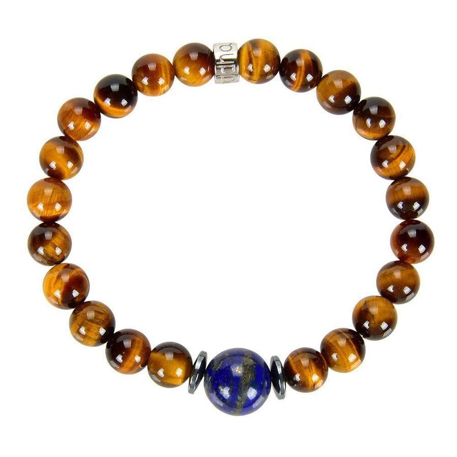 Bracelet « Confiance en soi » en Oeil de Tigre, Hematite et Lapis Lazuli