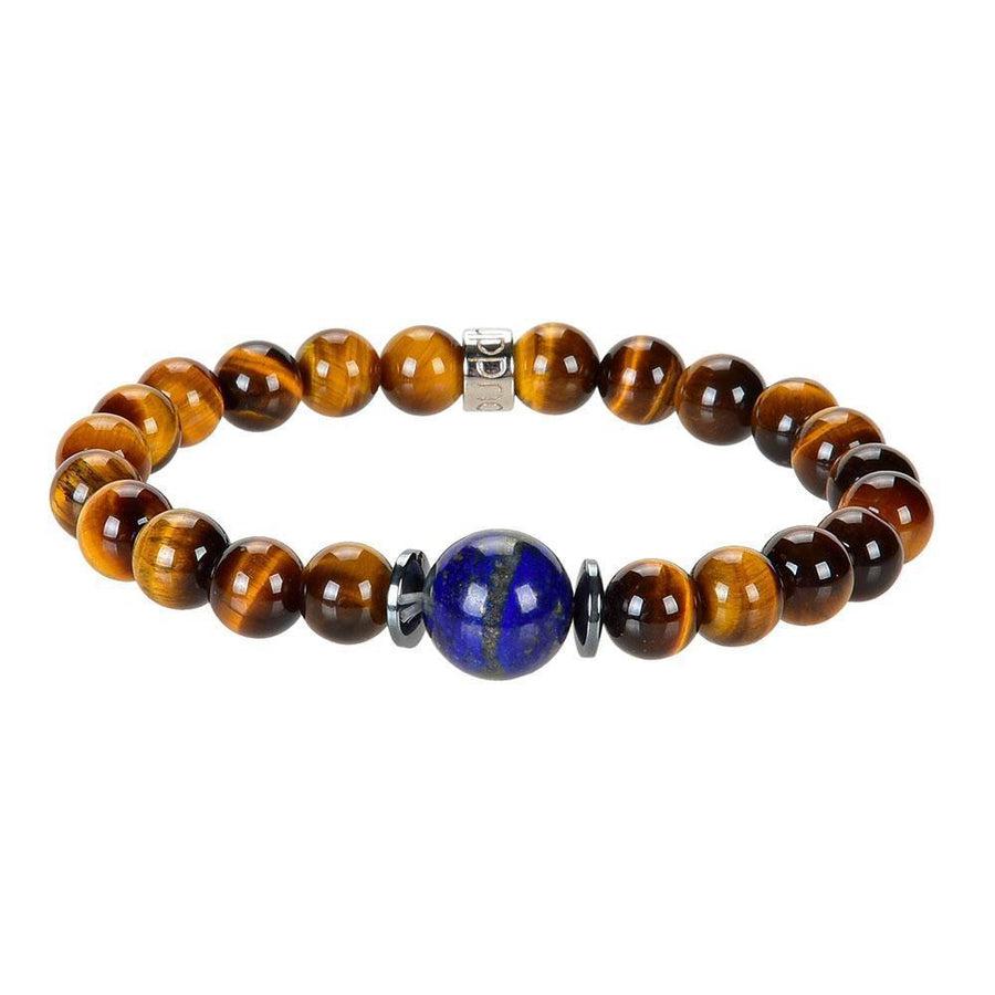 Bracelet « Confiance en soi » en Oeil de Tigre, Hematite et Lapis Lazuli