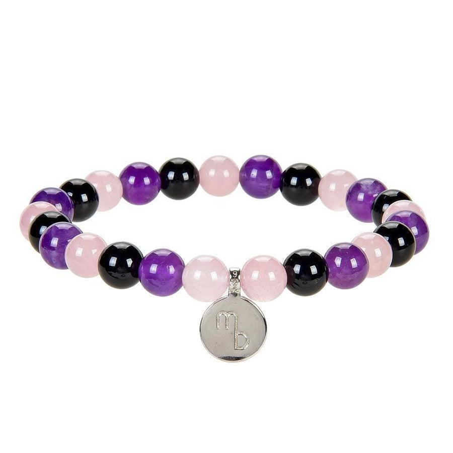 Bracelet « Créativité et Régénération » en Quartz Rose, Améthyste et Onyx Noir