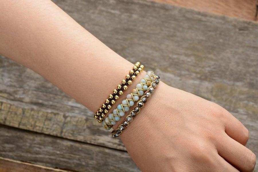 Bracelet d’amitié 2 en 1 en Amazonite